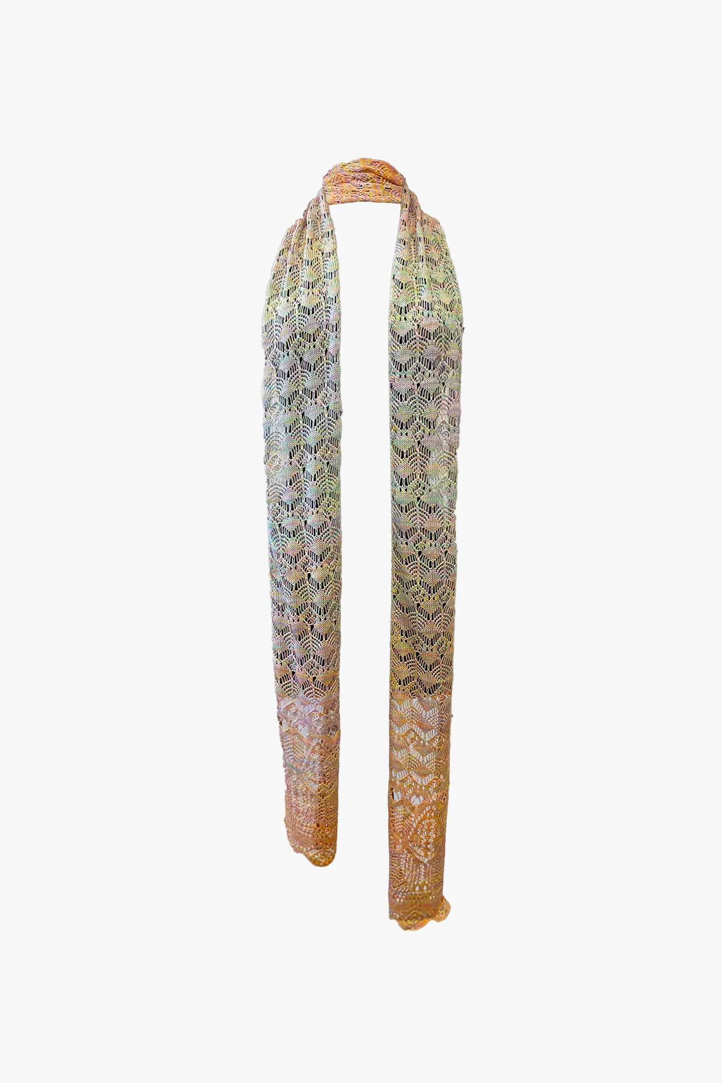 Ombre Space Dye Crochet Scarf - Sunset